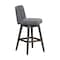 Armen Living Basila Swivel Bar Stool in Gray Oak Wood Finish with Gray Fabric 840254332249 - alternate 6